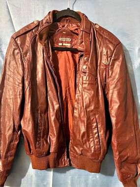 Vintage Contour Leather Bomber Jacket Size 38
